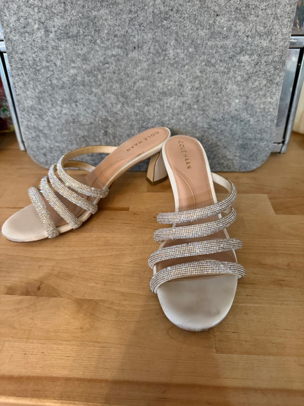 Cole Haan Rhinestone Strappy Block Heel